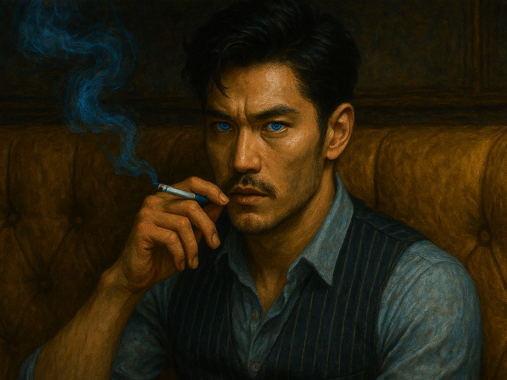 Karasu in booth at the Den.