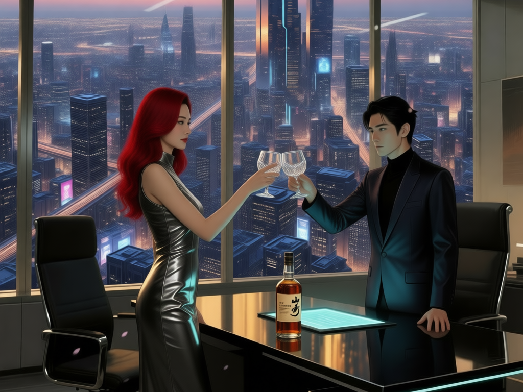 Rei and Takumi saying kanpai.