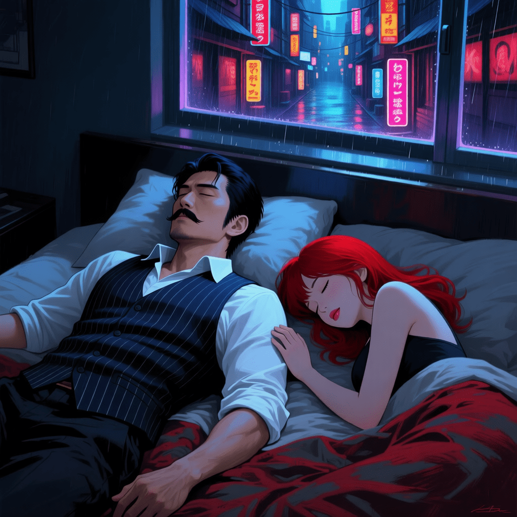 Karasu and Rei sleeping.