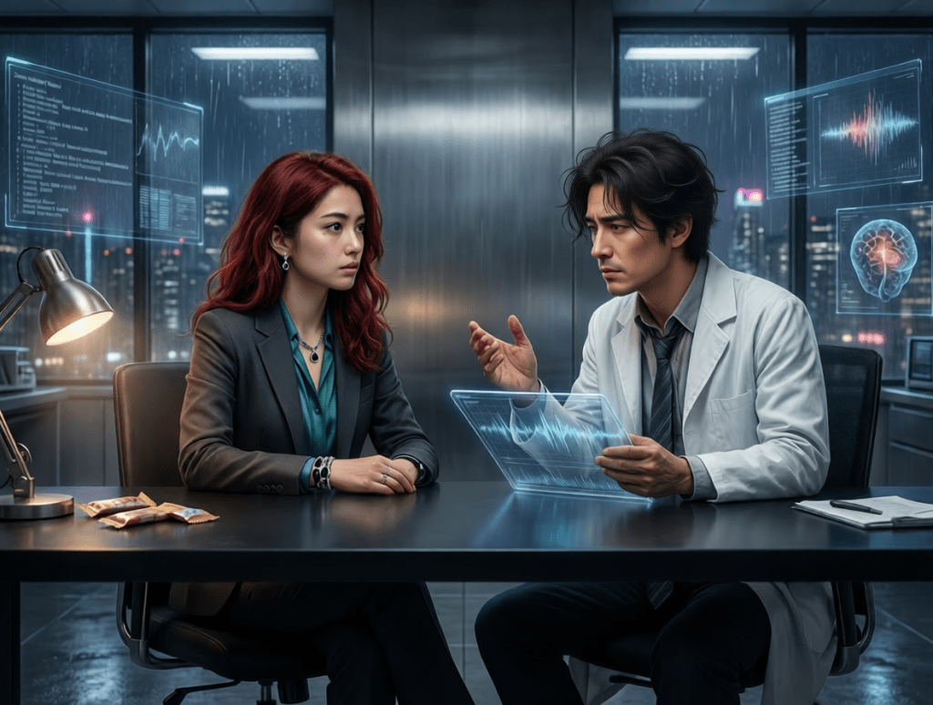 Kauro Sato and Rei in lab.