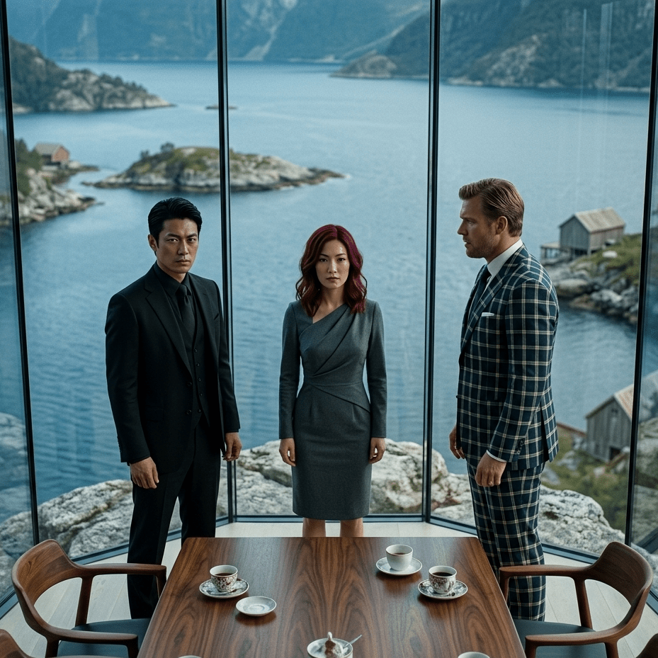 Rei, Takumi and Bjorn in Summit room.