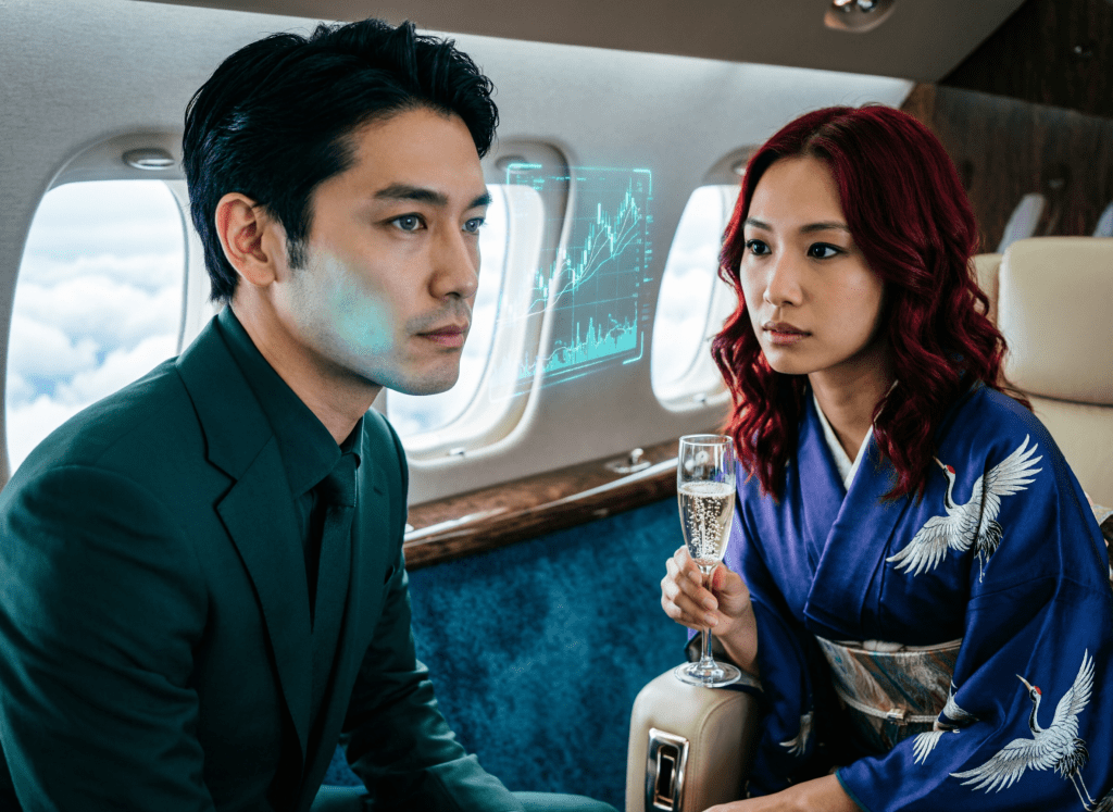 Takumi and Rei in jet.